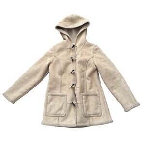 L. L. Bean | Vintage Faux Suede Toggle Button Hooded Coat
